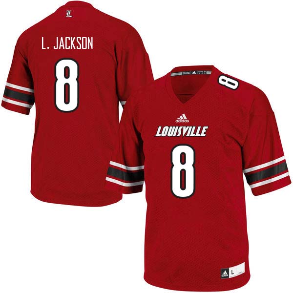 Men Louisville Cardinals #8 Lamar Jackson College Football Jerseys Sale-Red
